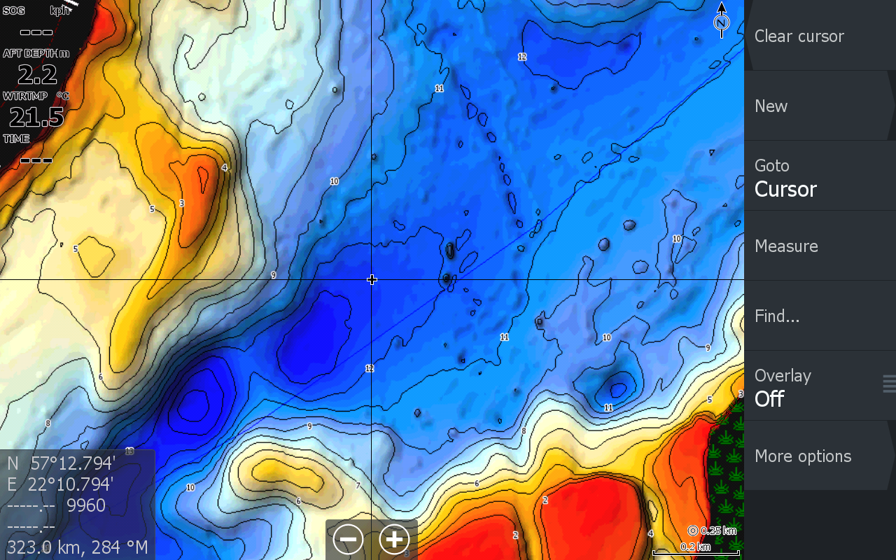 Пример карты Baltic Depth Maps на эхолоте
