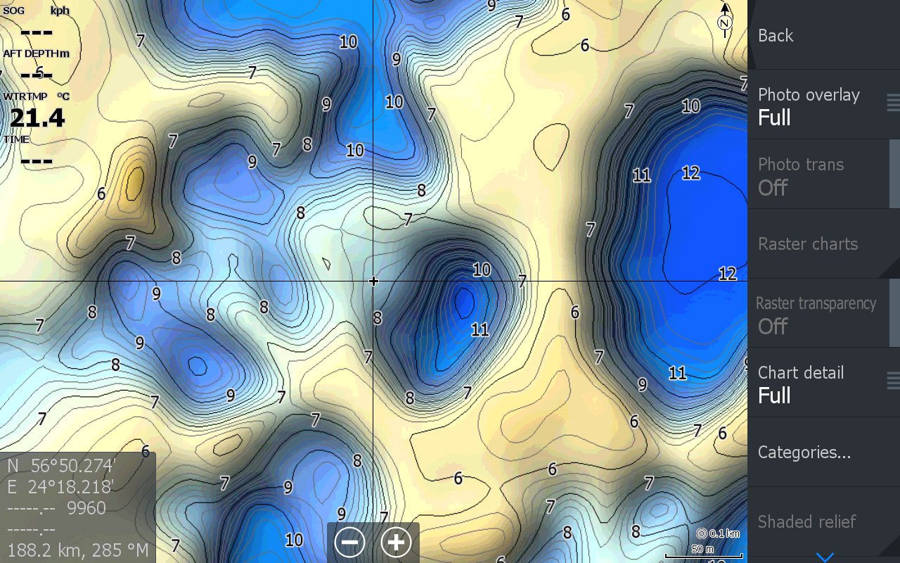 Пример карты Baltic Depth Maps на эхолоте
