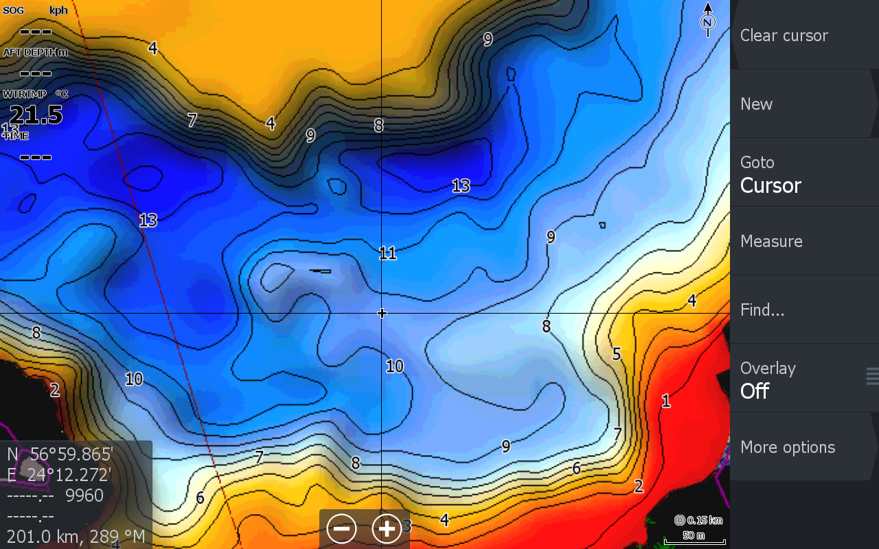 Пример карты Baltic Depth Maps на эхолоте