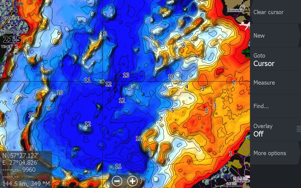 Пример карты Baltic Depth Maps на эхолоте
